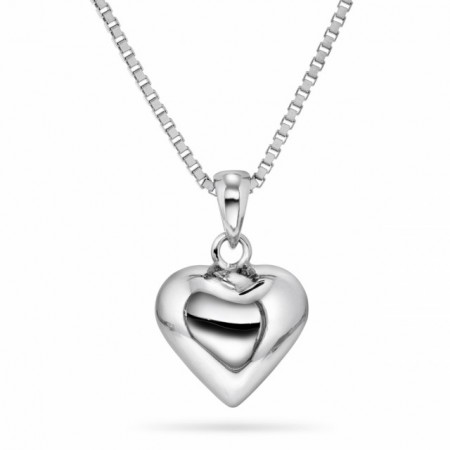 67413 - Rhodinert sølvanheng hjerte.