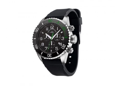 Zeno-Watch Basel Chrono black+green 6492-5030Q-a1-8 46 mm