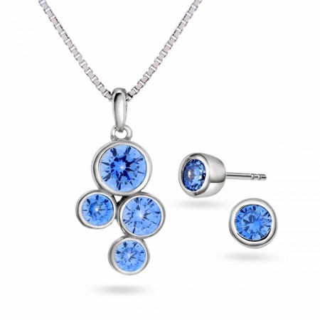 69311 - Sett sølv cz klase - Lys blå