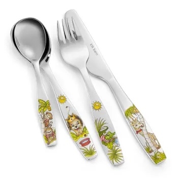 Dyrene i Afrika 4 deler stålbestikk 