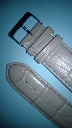 Ziegler leather strap, Pearl grey (opptil 30mm bredde)