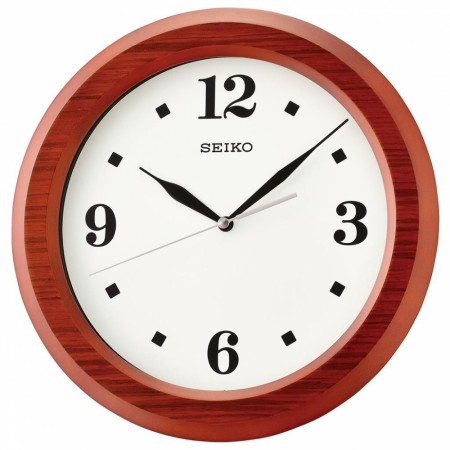 SEIKO WALL CLOCK Ø30X5CM SWEEP WOODEN CASE -LAVT LAGER