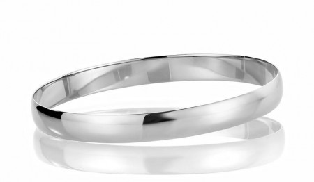 Classic armring buet profil 8mm x 1,8mm buet str 68   - 925 sølv