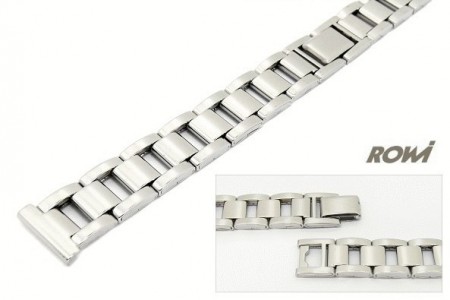 Watch strap 14mm stainless steel polished elegant by ROWI