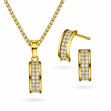 69628 - Sett i forgylt sølv med cz