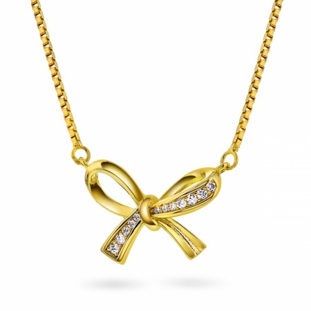  66032 - Forgylt sølvanheng sløyfe med cz