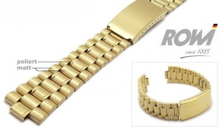 Watch band stainless steel golden 20-22mm multiple ends curved/straight sporty deployant clasp