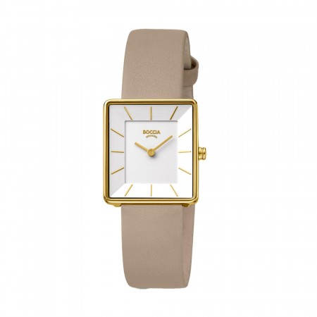 Boccia titanium dameur, doublè ,beige rem. rektangulær