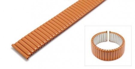 Watch strap Fixoflex S expansion strap 22mm stainless steel matt orange by ROWI