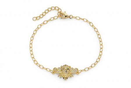 Armbånd redd en bie, stener 925 sølv 2987019