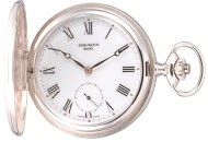 Zeno-Watch Basel Savonette - Roman Numbers - silver 105-i2-rom 50 mm lommeur