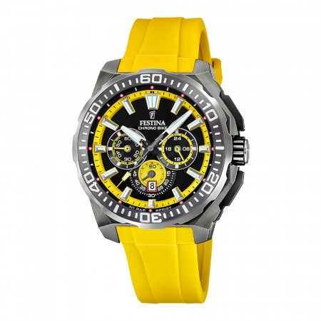 Festina, Chr.Bike, gul silikonrem, gul og sort skive, 2025 F20725-1