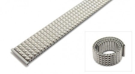 Watch strap Fixoflex S expansion strap 22mm stainless steel silver extravagant polished ROWI