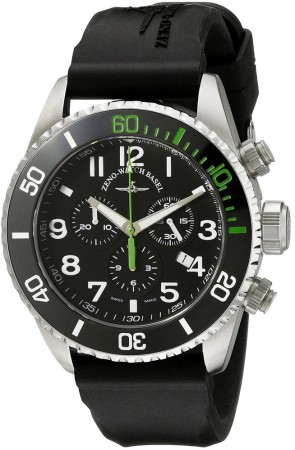 Zeno-Watch Basel Chrono black+green 6492-5030Q-a1-8 46 mm