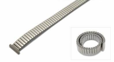 Watch strap Fletch expansion strap 14mm stainless steel silver matt ROWI