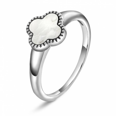 Kløver ring 925sølv perlemor str. 56 992647.56