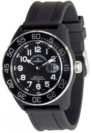 Zeno-Watch Basel H3 Teflon - black - Rubber 45 mm