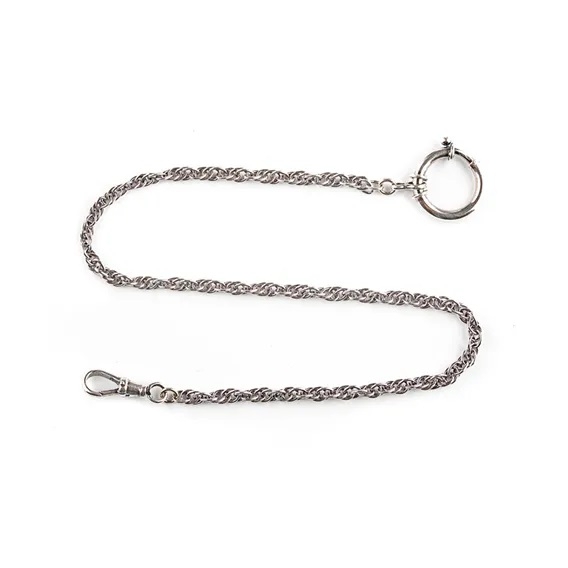 Klokkekjede cordell 30 cm oksidert sølv Norsk sølv