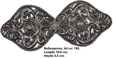Beltespenne, oksidert sølv Solør Odal og Lundeby