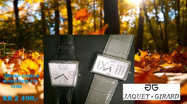 Høstens Trendy kvalitetsklokker fra jaquet+Girard ✨ De er besatt med nydelige, glitrende zirconias på skiven, og har sveitsisk eta verk.